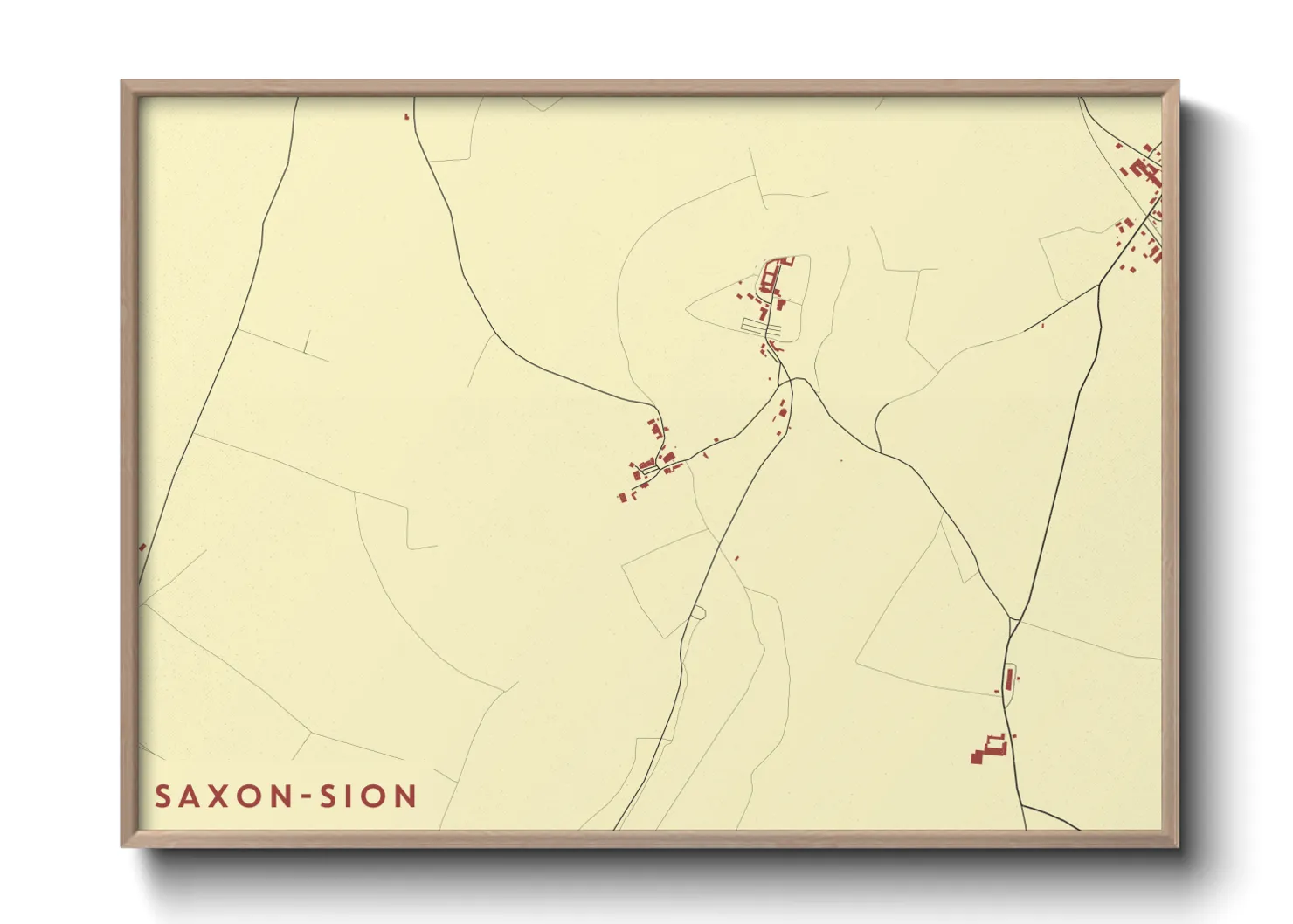 Une affiche de carte sur Saxon-Sion