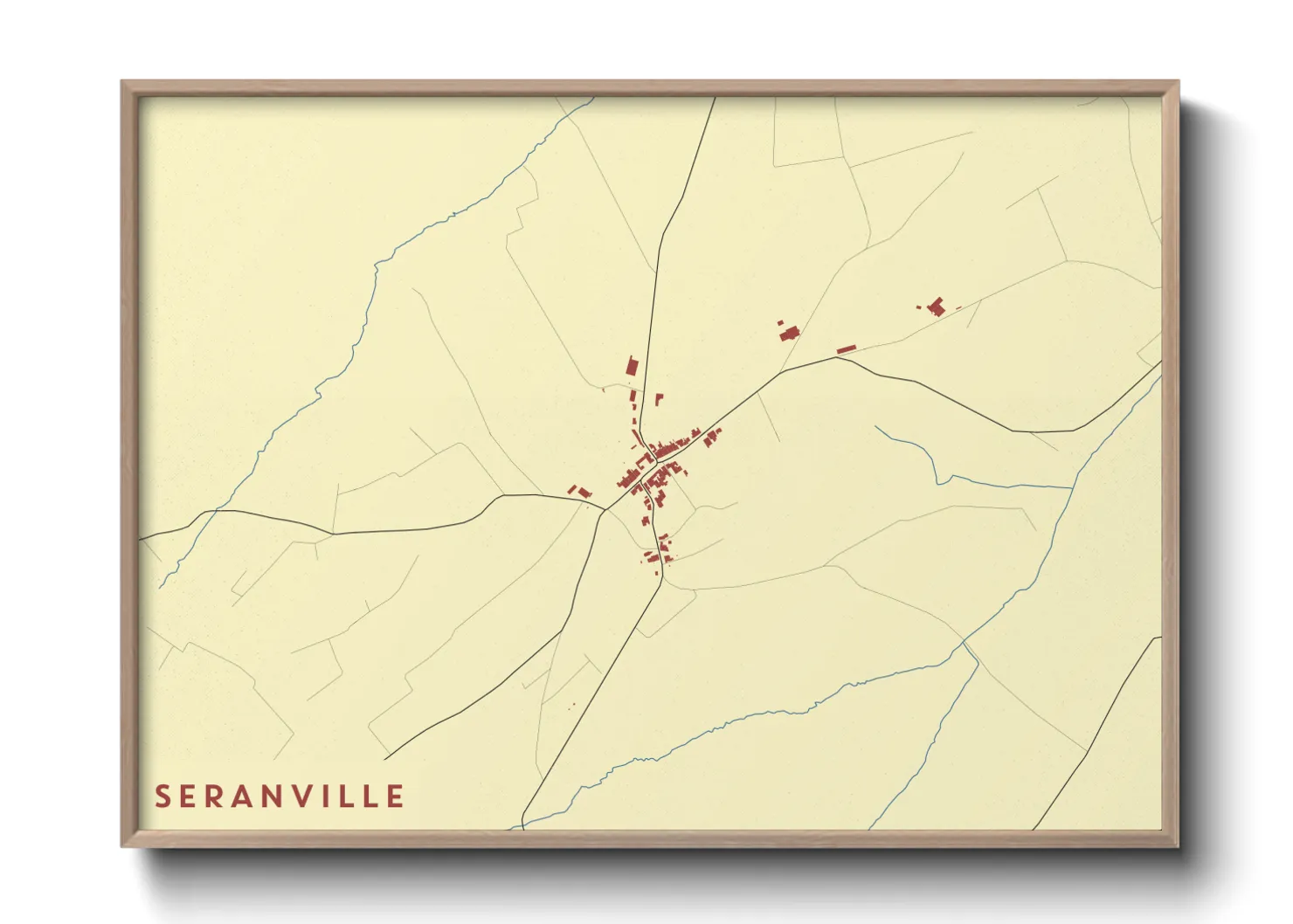 Une affiche de carte sur Seranville