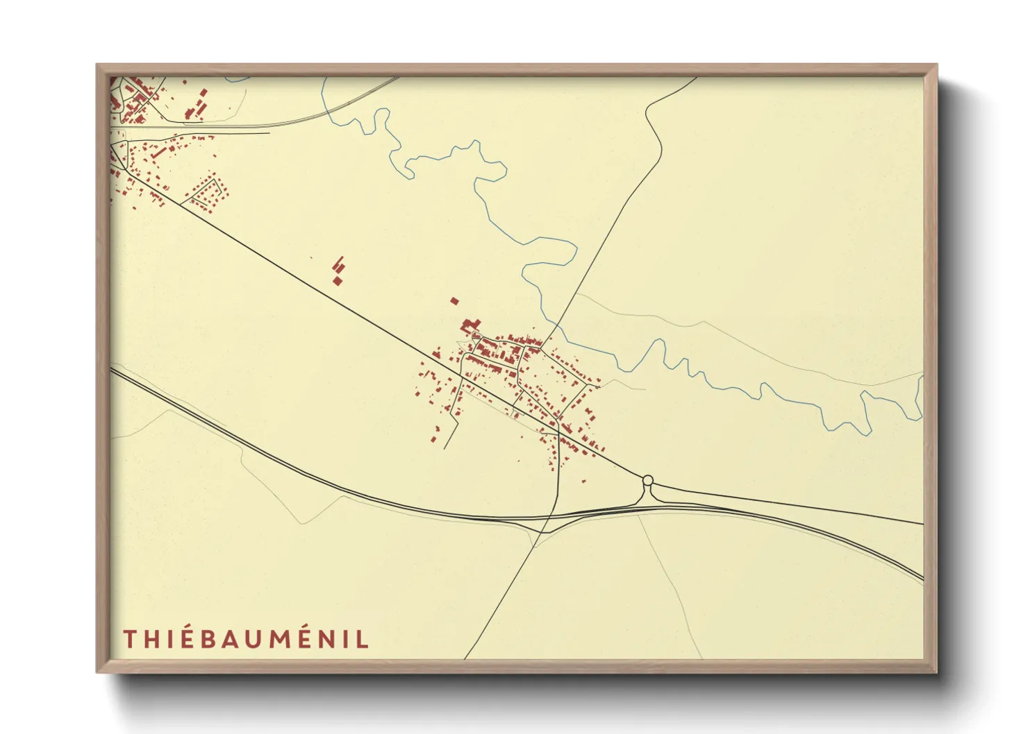 Une affiche de carte sur Thiébauménil
