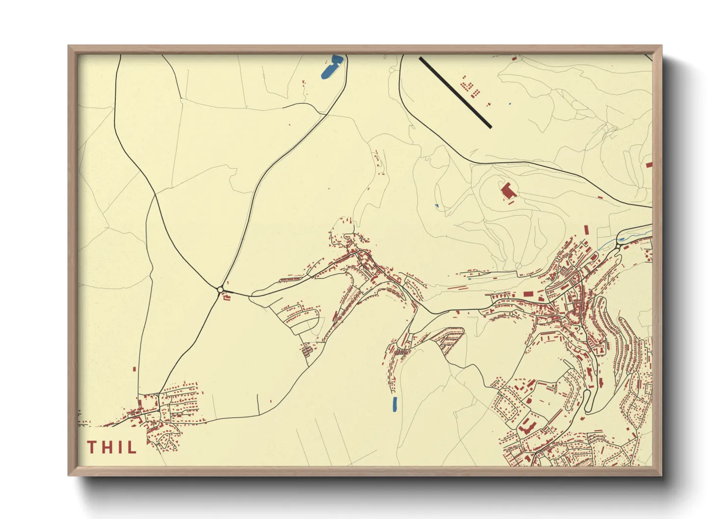 Une affiche de carte sur Thil