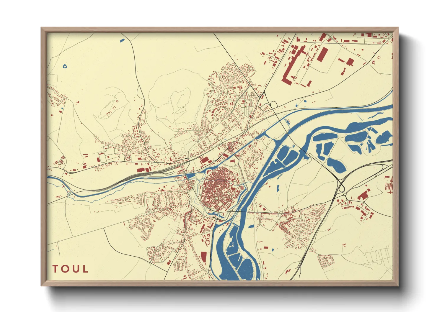 Une affiche de carte sur Toul