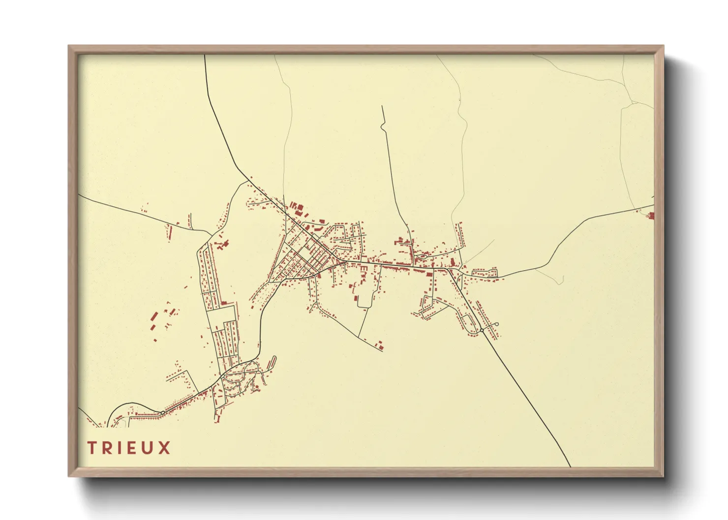 Une affiche de carte sur Trieux