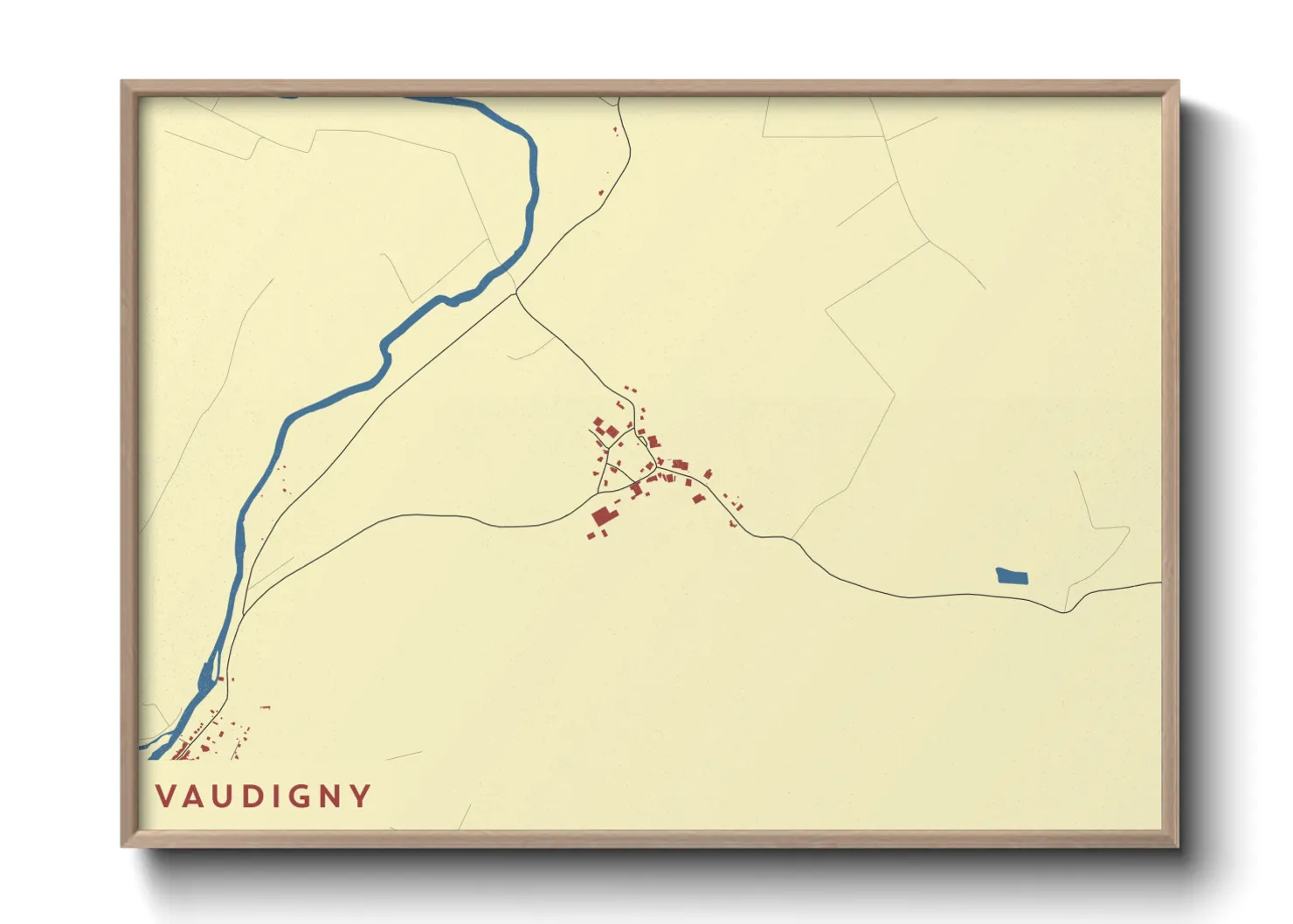 Une affiche de carte sur Vaudigny
