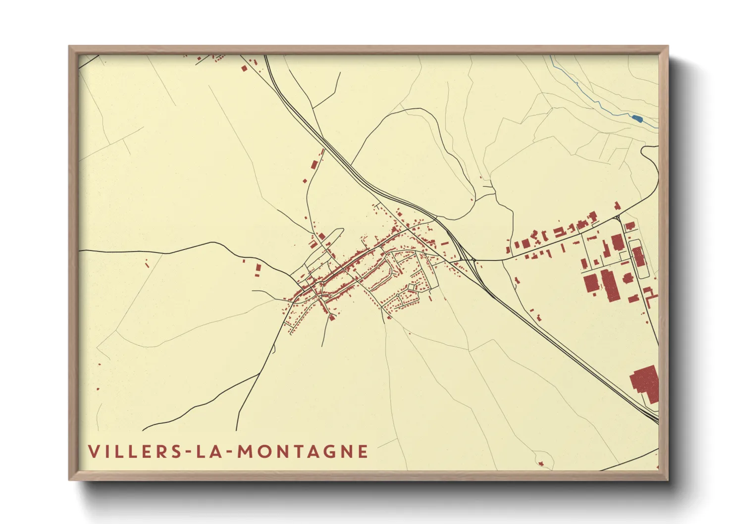 Une affiche de carte sur Villers-la-Montagne
