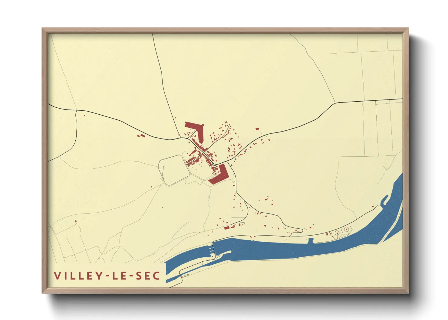 Une affiche de carte sur Villey-le-Sec