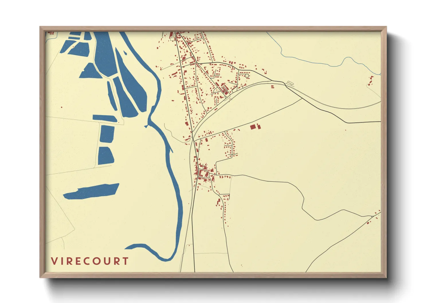Une affiche de carte sur Virecourt