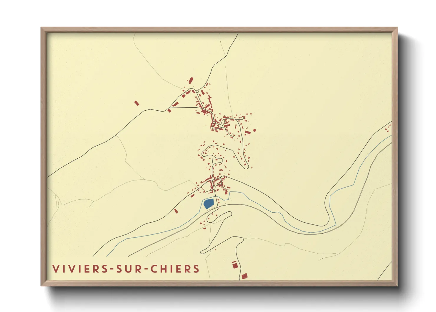 Une affiche de carte sur Viviers-sur-Chiers