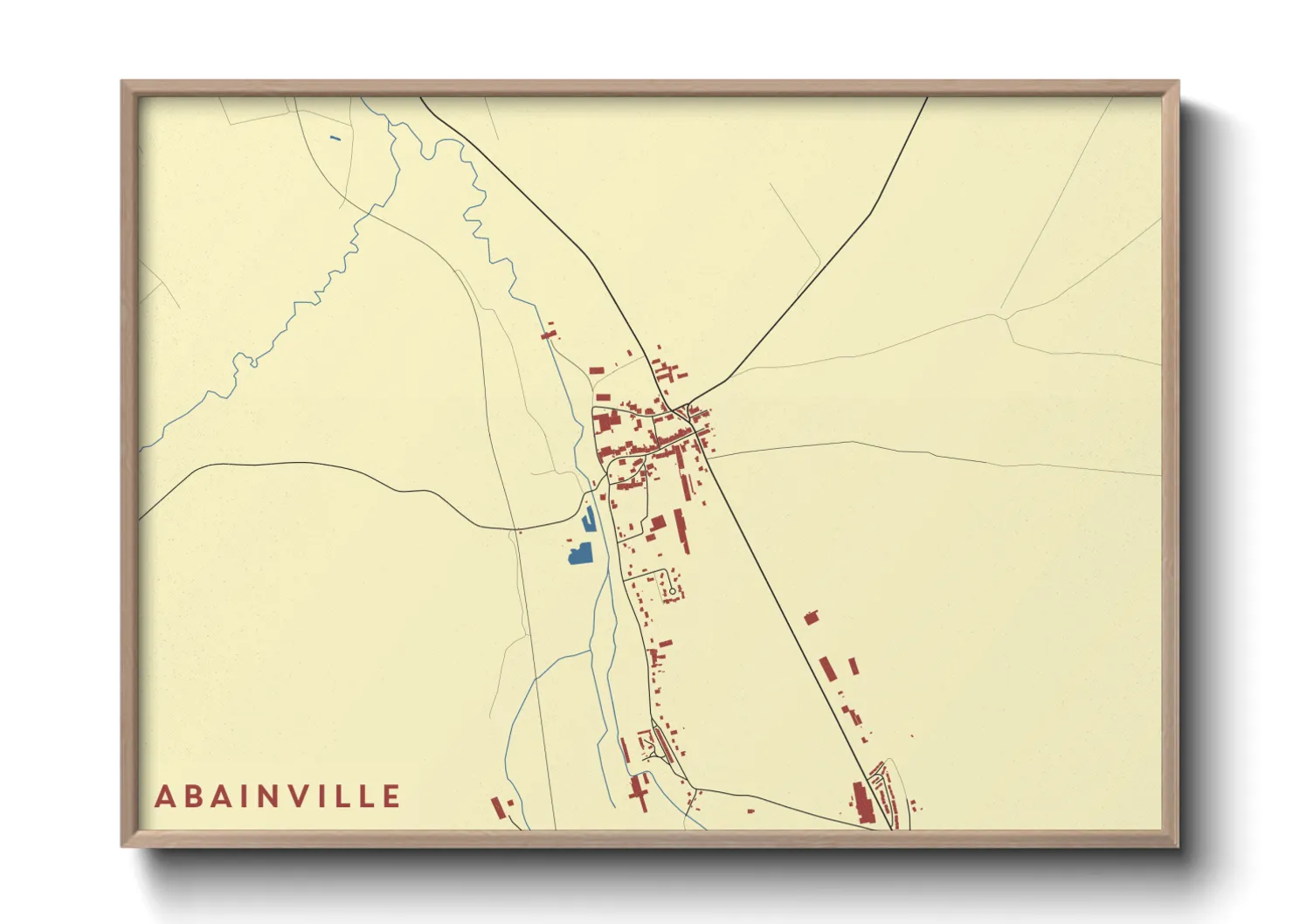Une affiche de carte sur Abainville