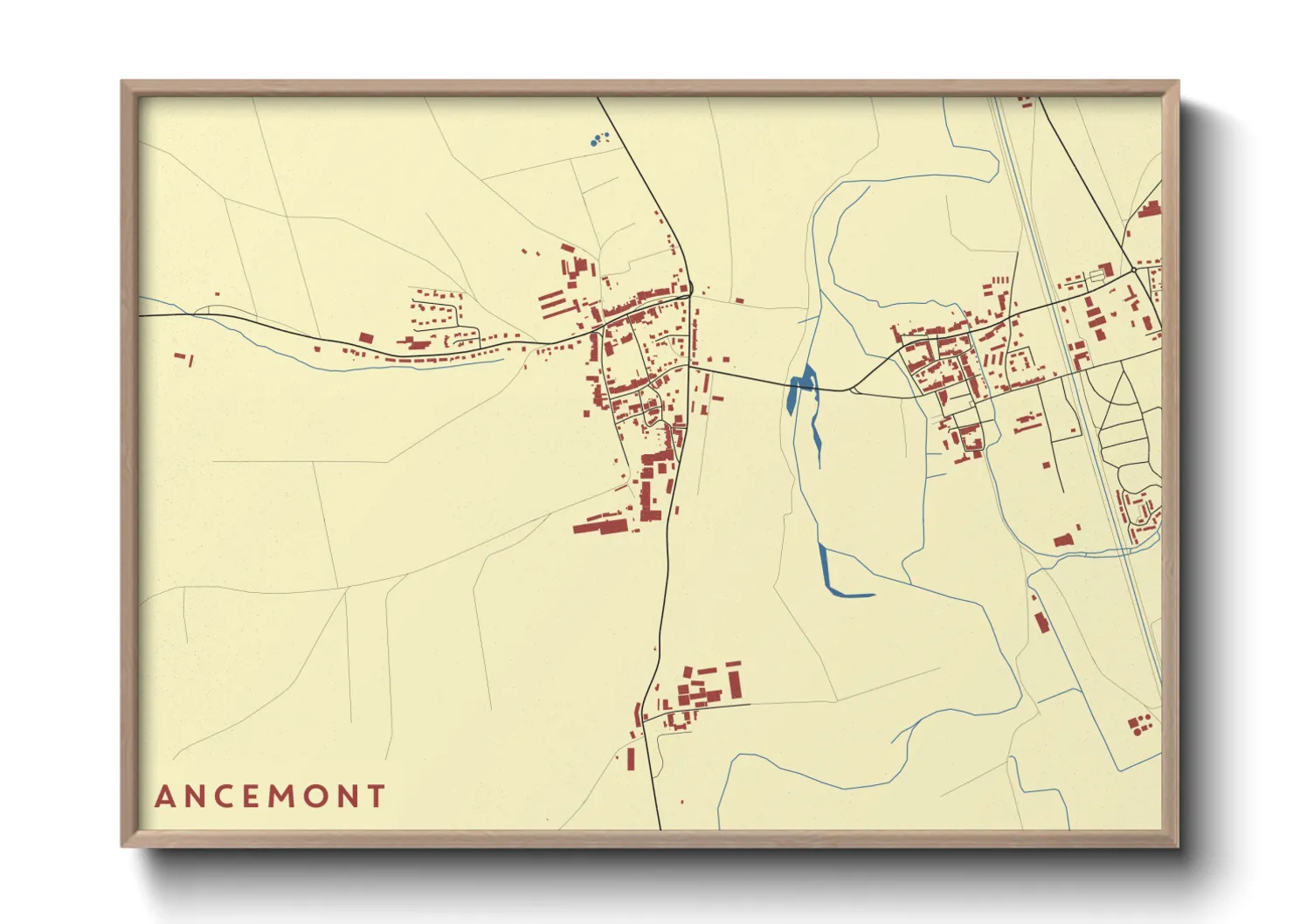 Une affiche de carte sur Ancemont