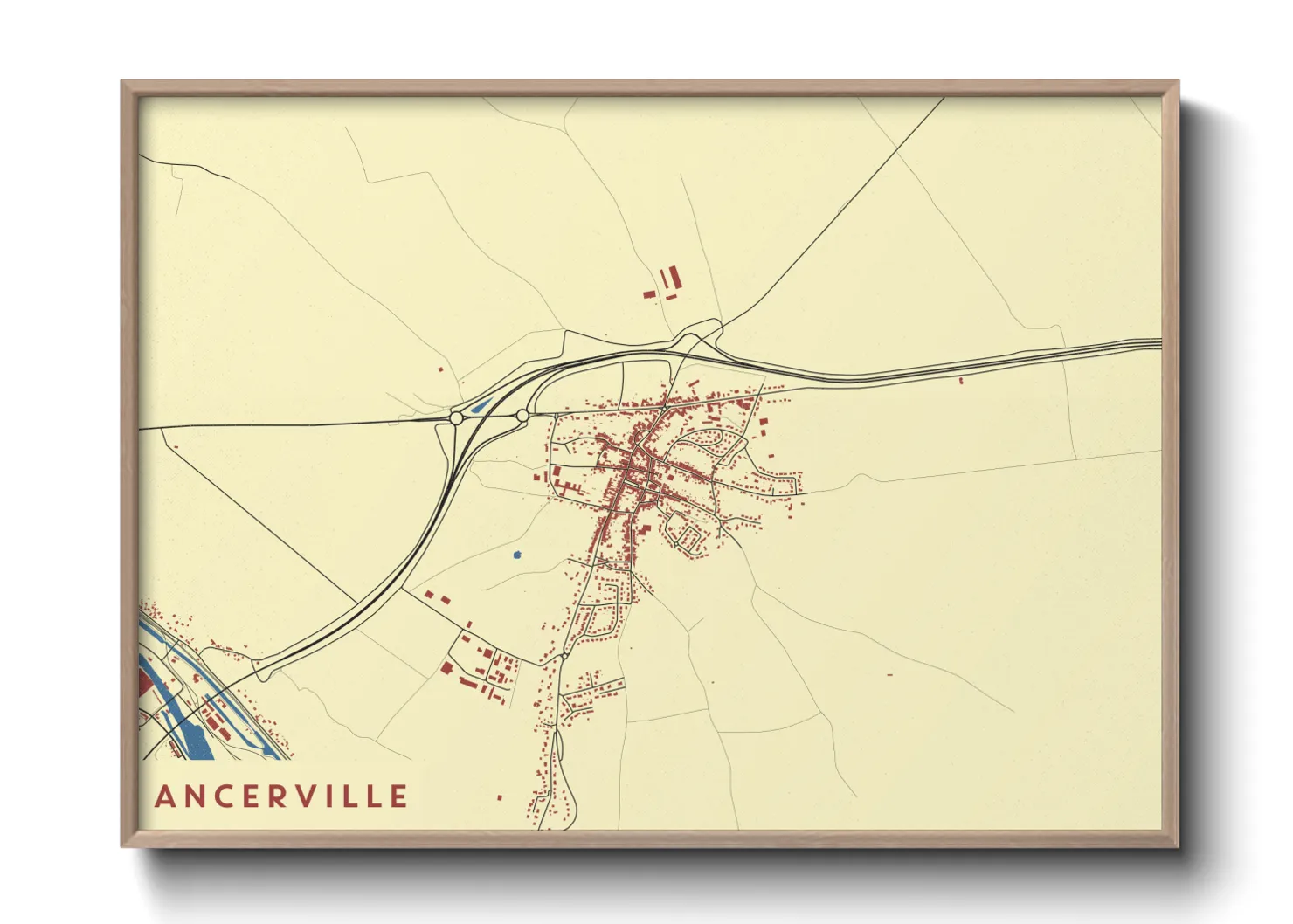 Une affiche de carte sur Ancerville