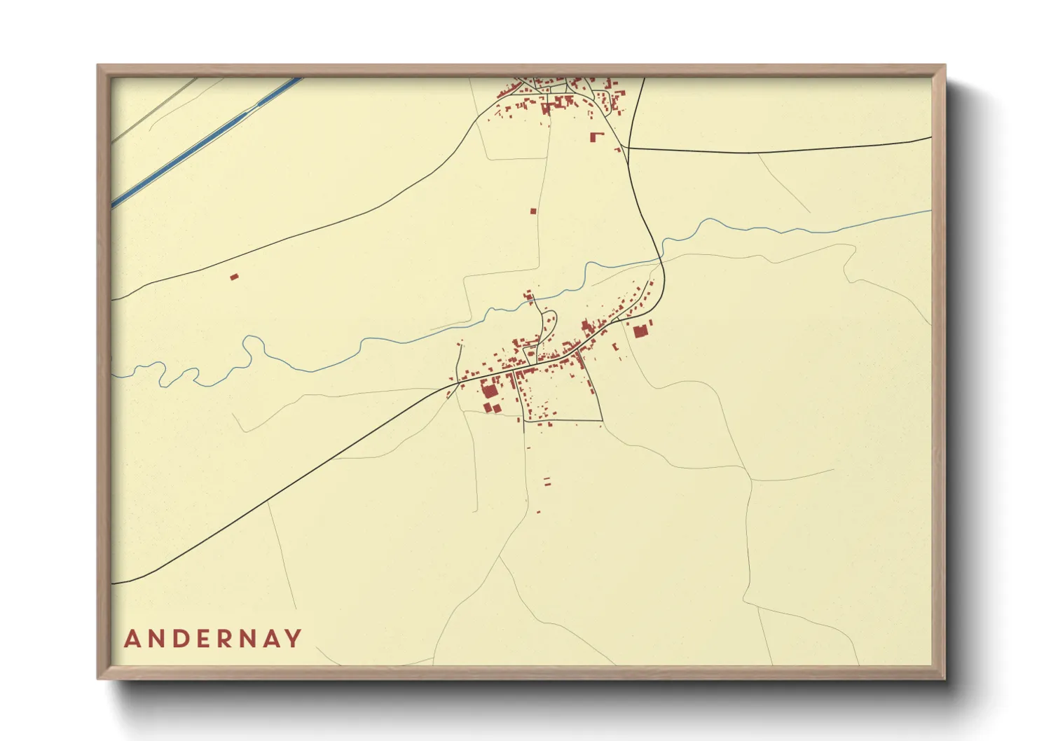 Une affiche de carte sur Andernay