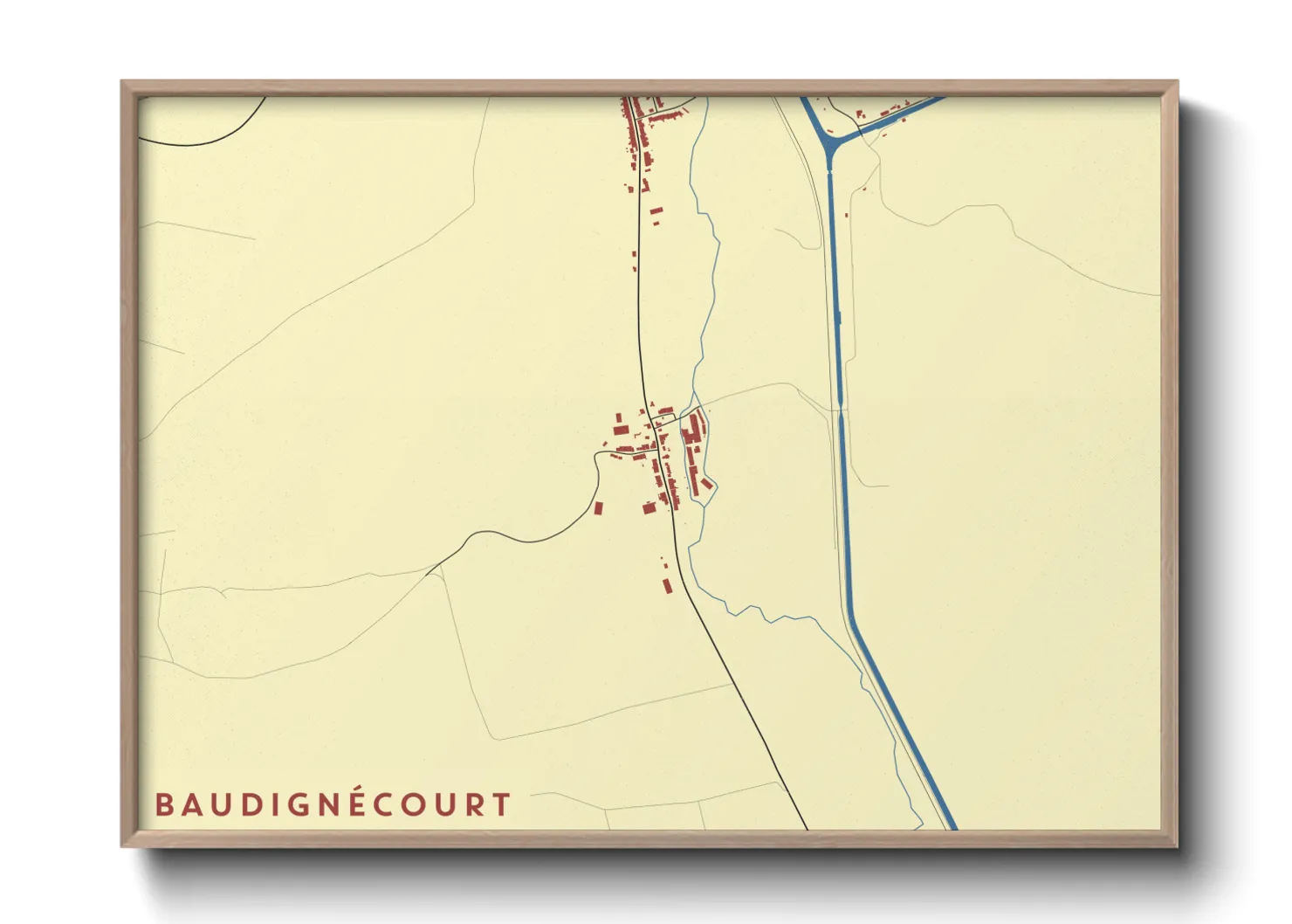 Une affiche de carte sur Baudignécourt