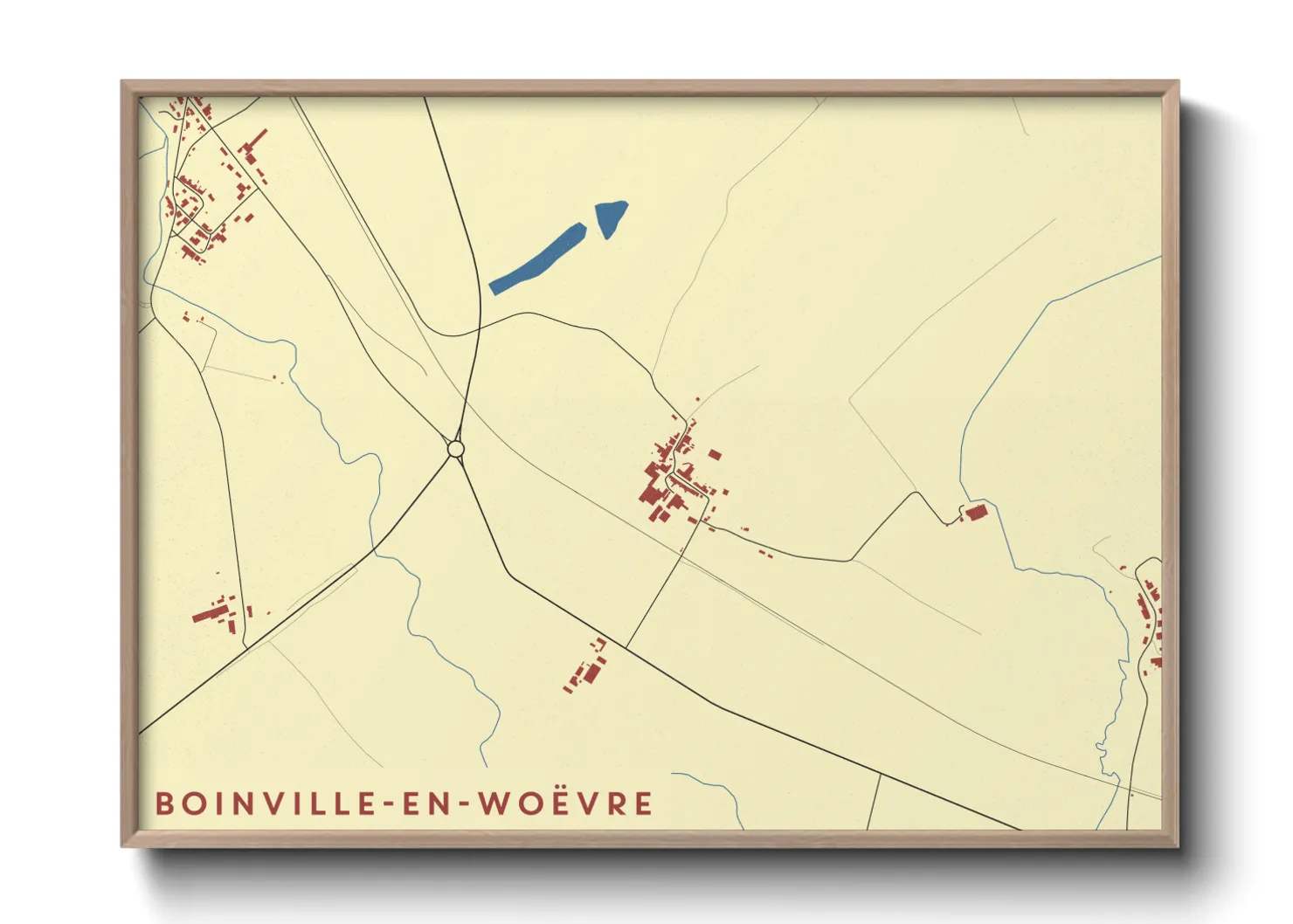 Une affiche de carte sur Boinville-en-Woëvre