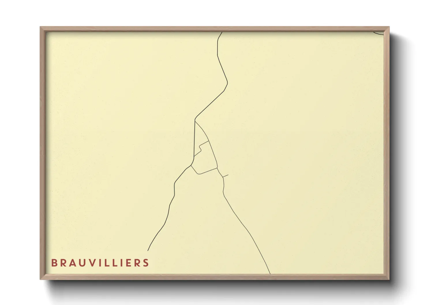 Une affiche de carte sur Brauvilliers