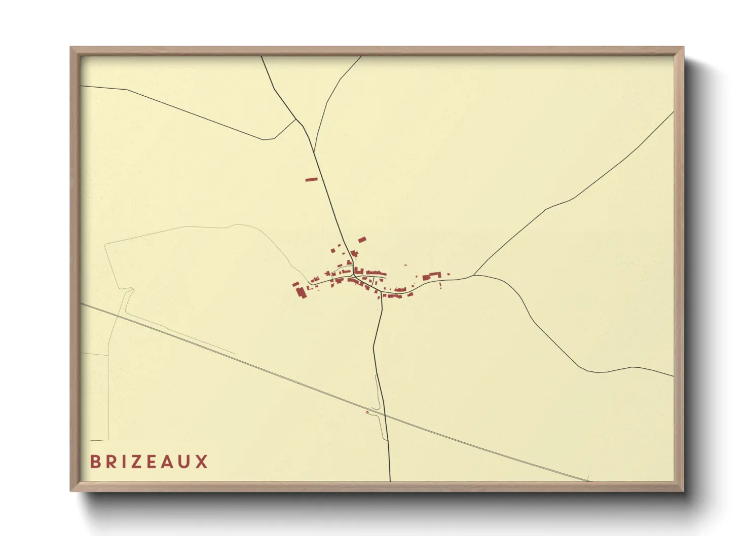 Une affiche de carte sur Brizeaux