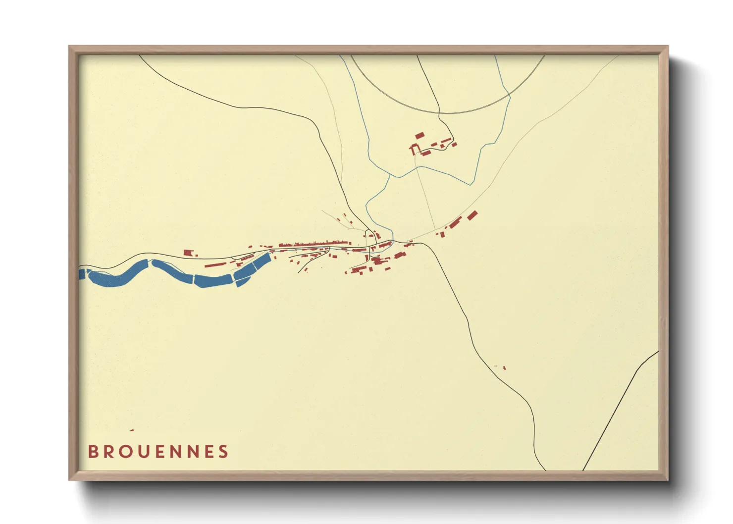 Une affiche de carte sur Brouennes