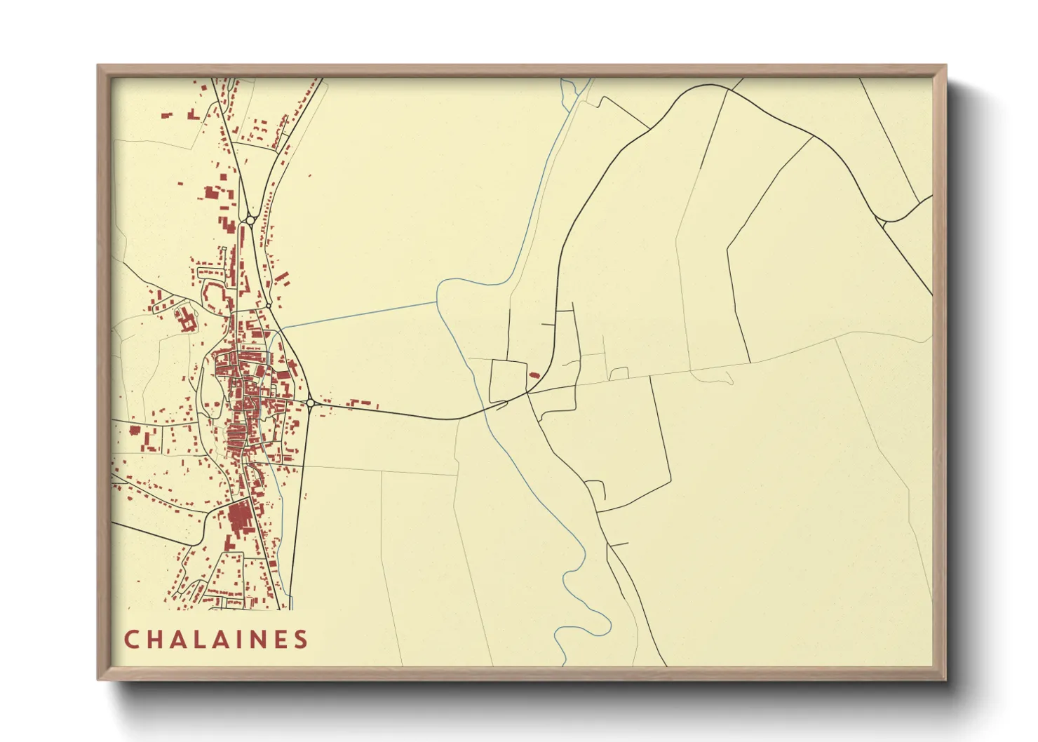 Une affiche de carte sur Chalaines