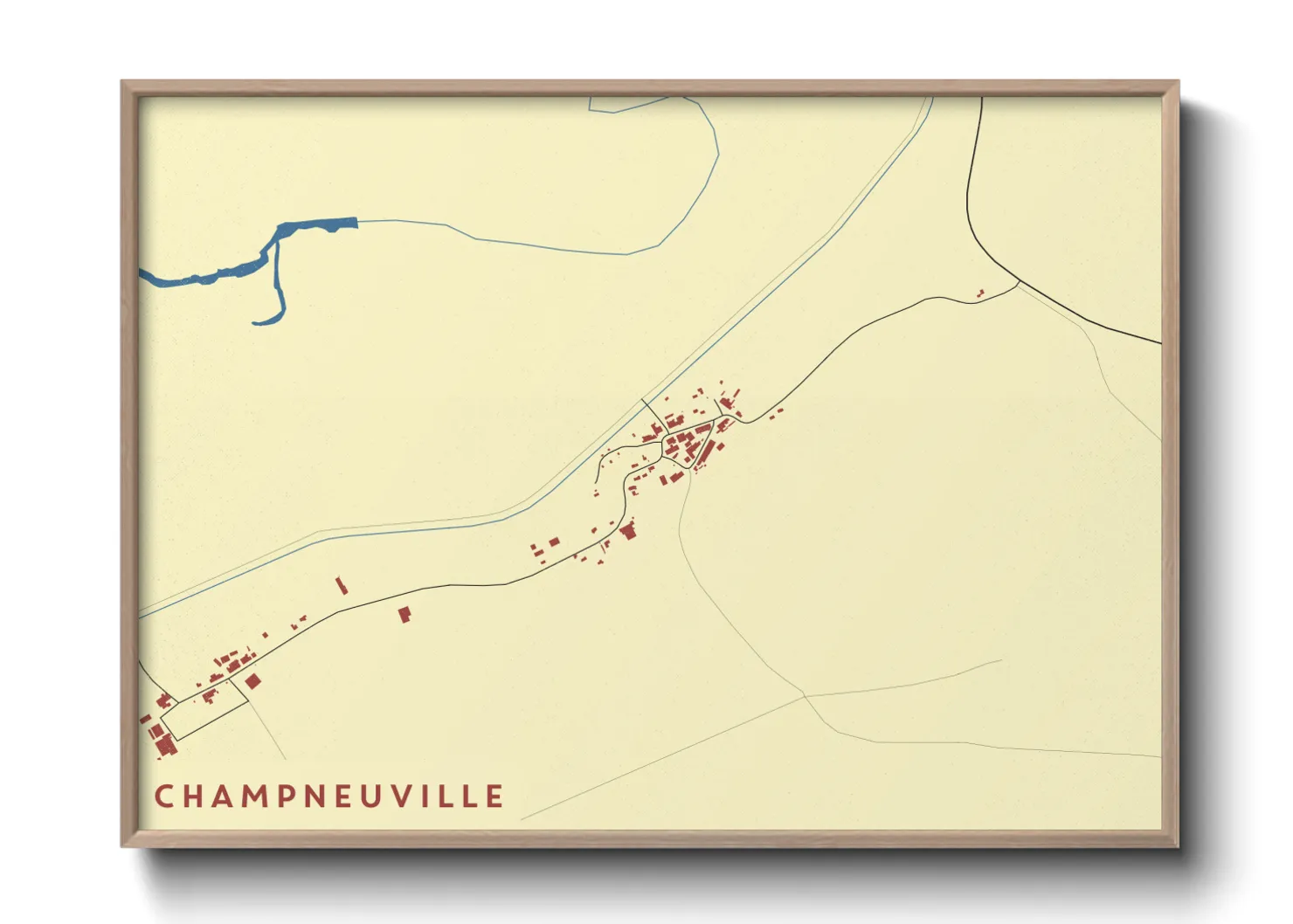 Une affiche de carte sur Champneuville