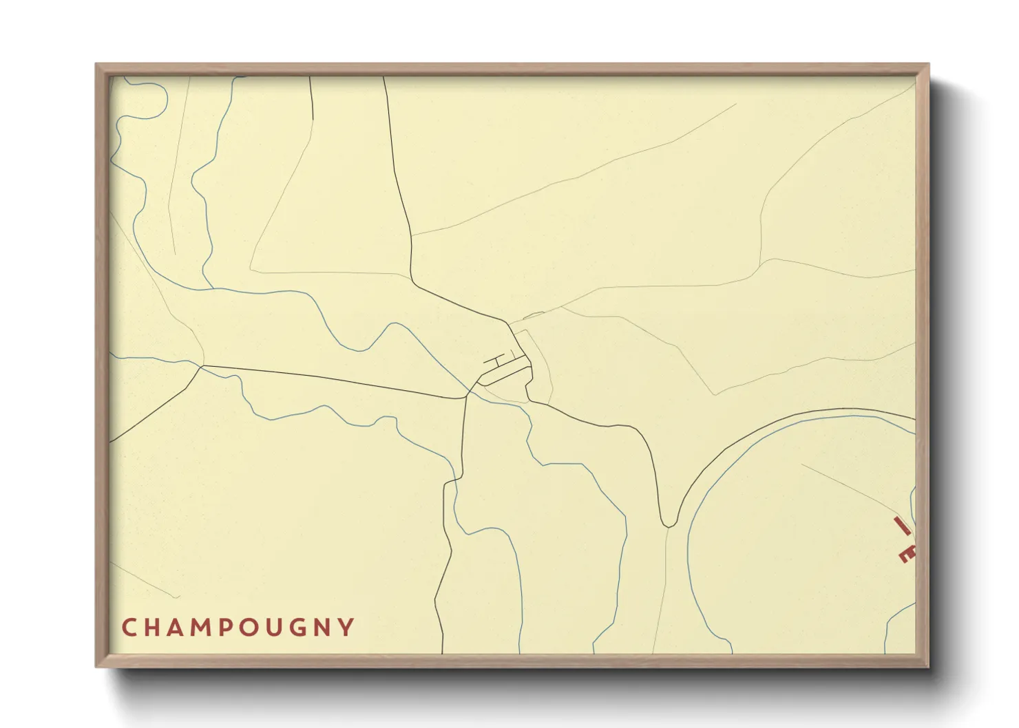 Une affiche de carte sur Champougny