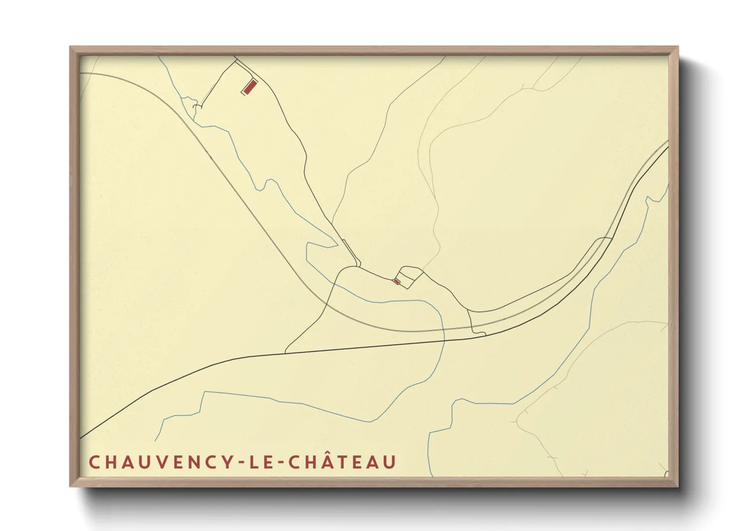 Une affiche de carte sur Chauvency-le-Château