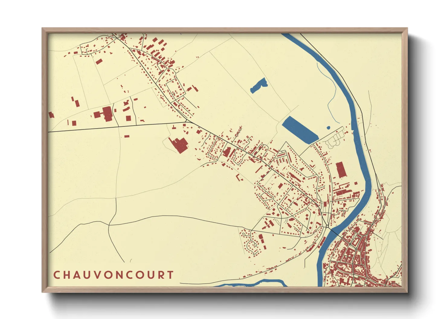 Une affiche de carte sur Chauvoncourt