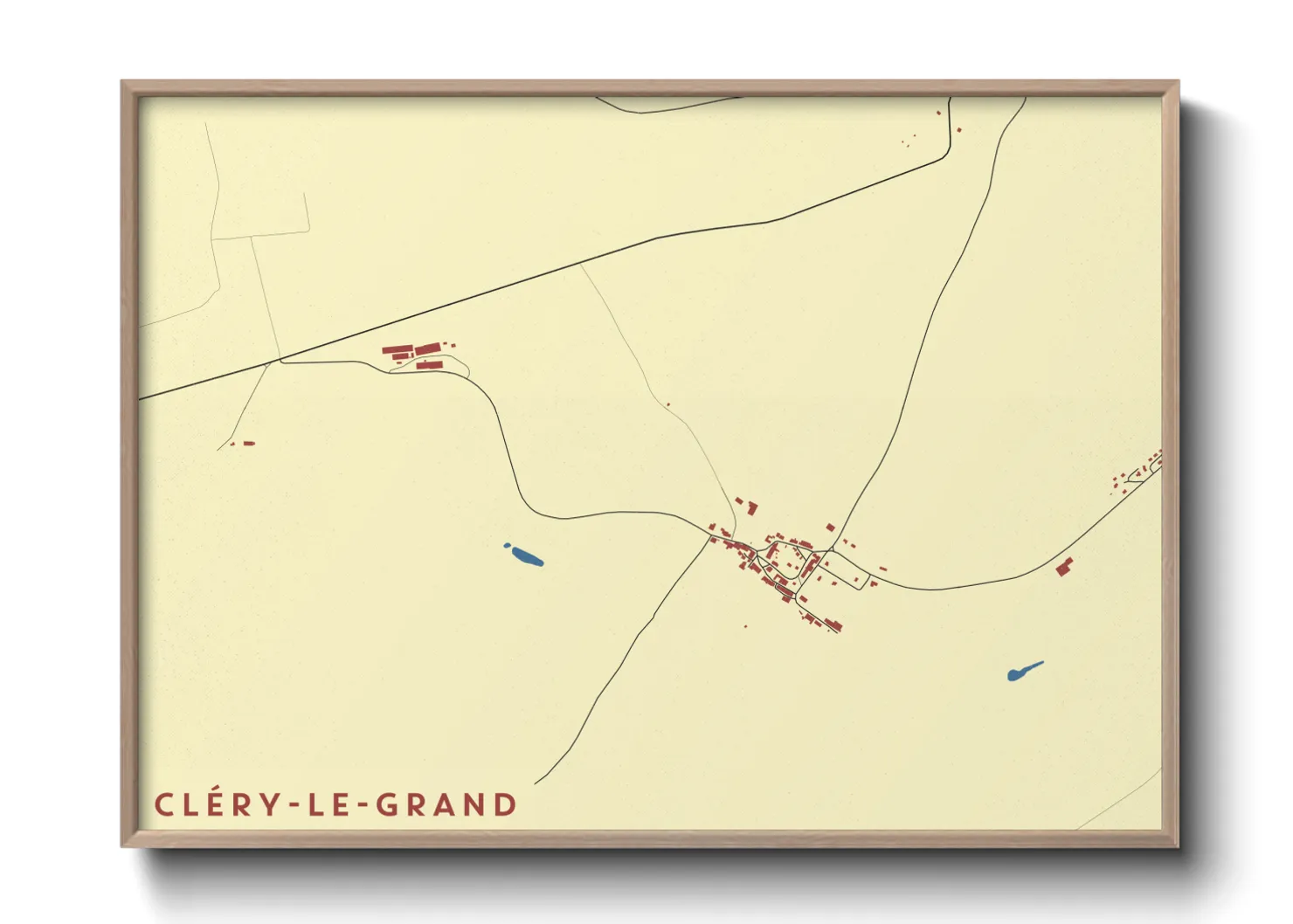 Une affiche de carte sur Cléry-le-Grand