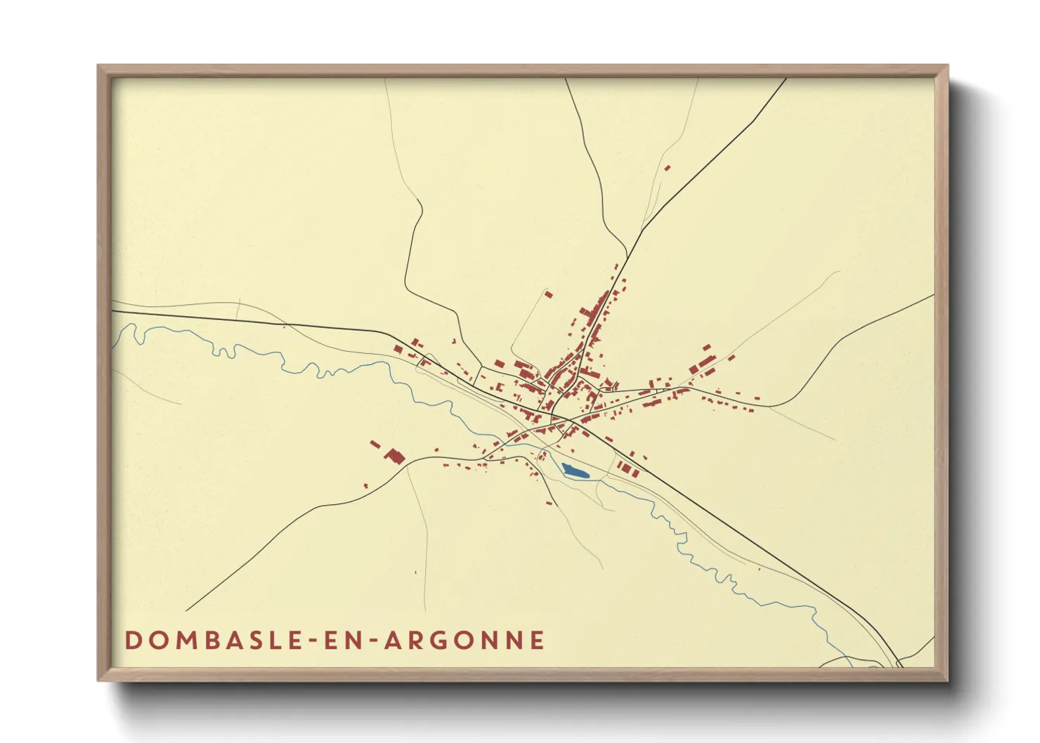 Une affiche de carte sur Dombasle-en-Argonne