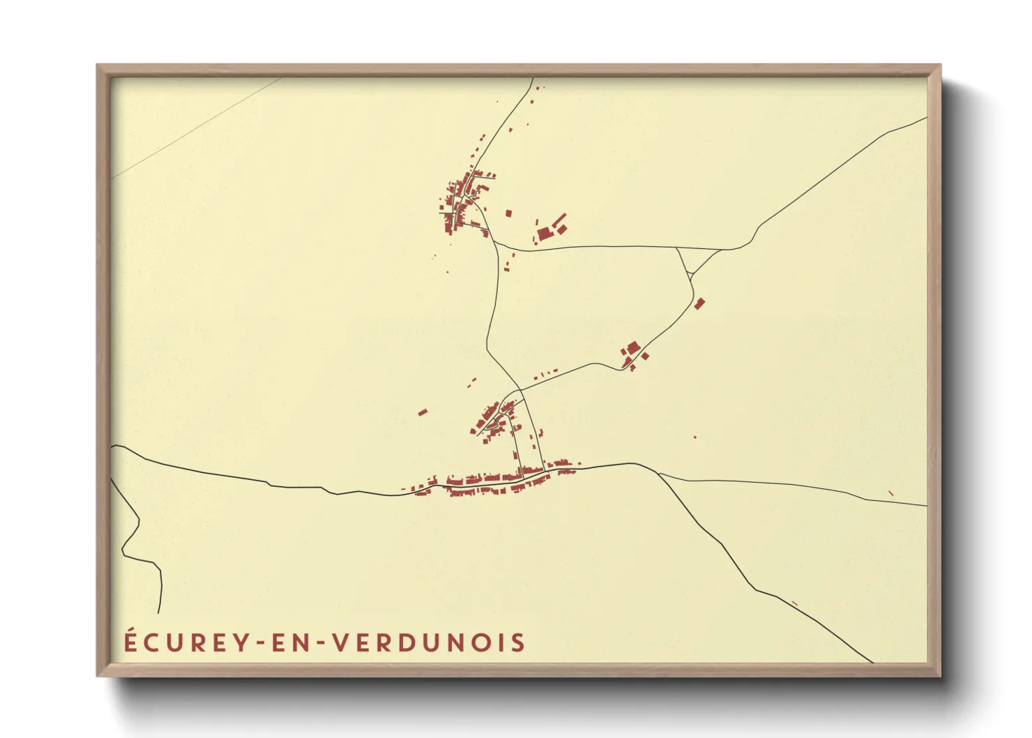 Une affiche de carte sur Écurey-en-Verdunois