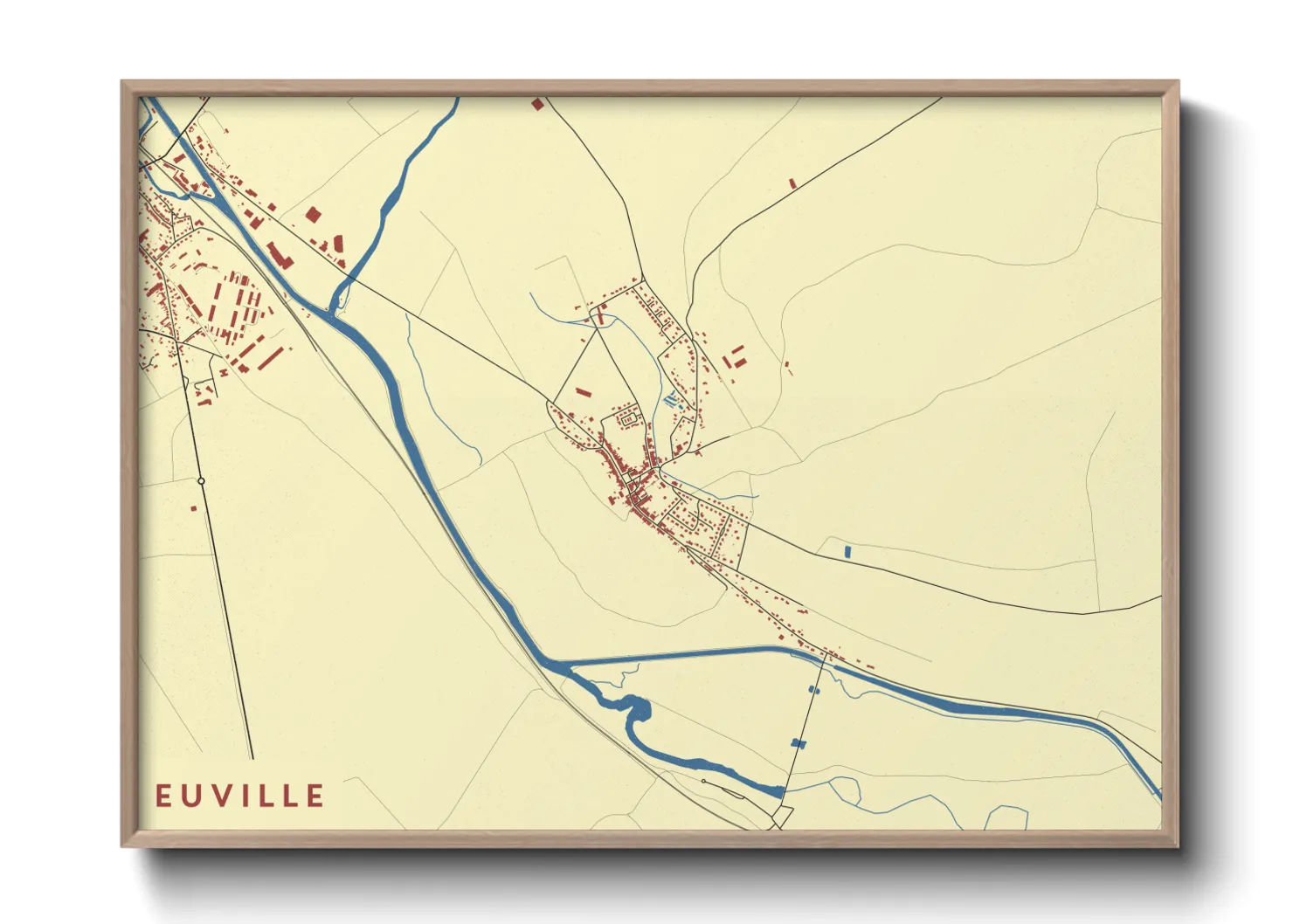 Une affiche de carte sur Euville
