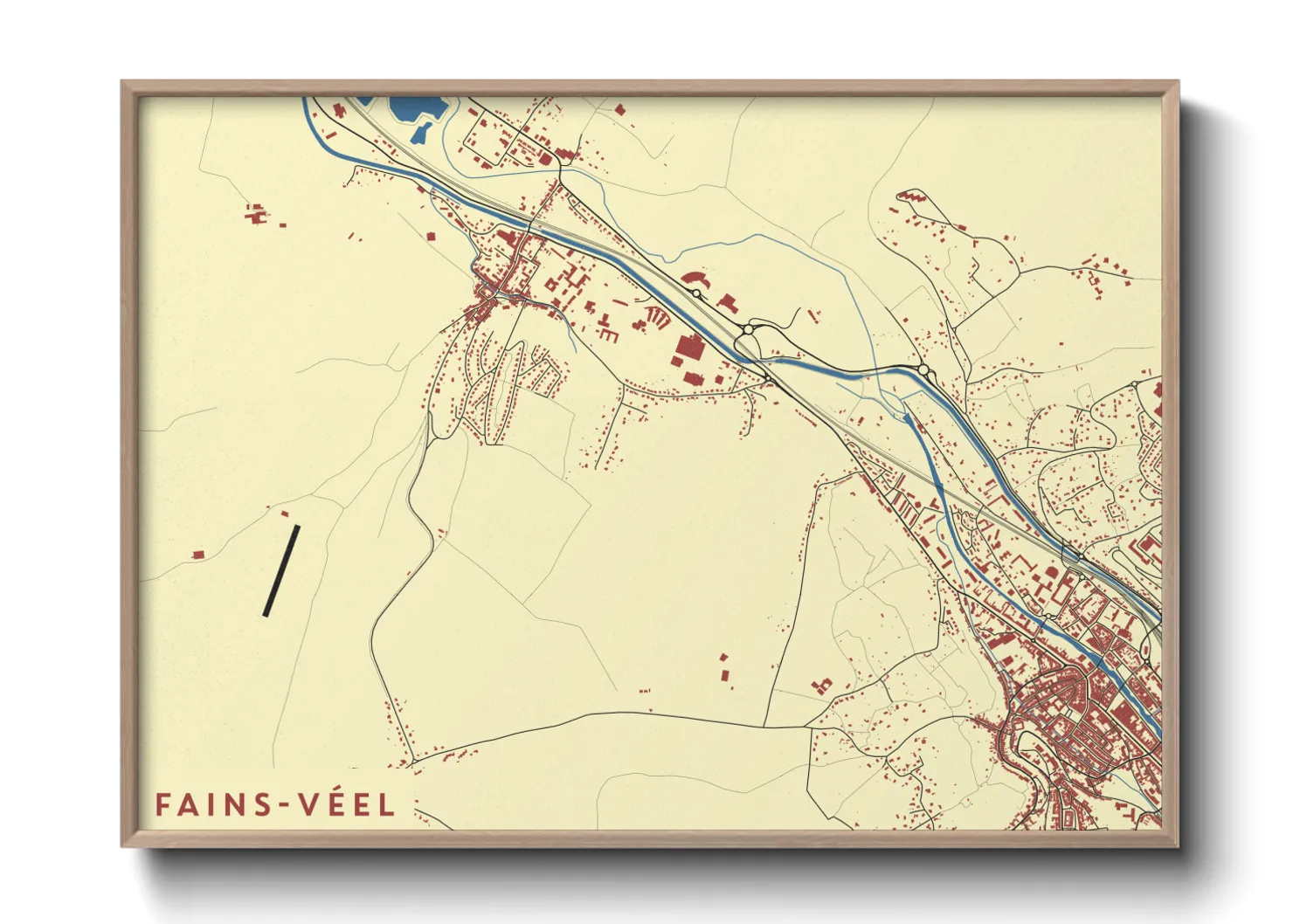 Une affiche de carte sur Fains-Véel