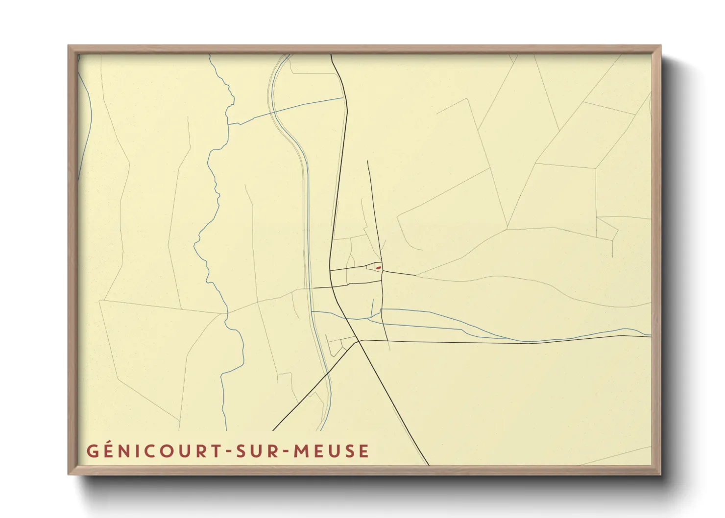 Une affiche de carte sur Génicourt-sur-Meuse