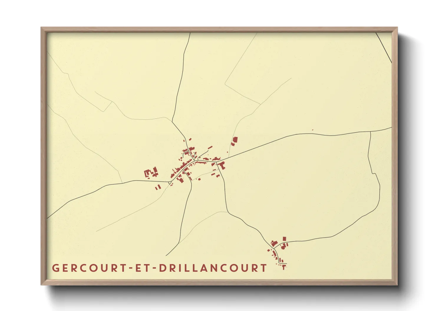 Une affiche de carte sur Gercourt-et-Drillancourt