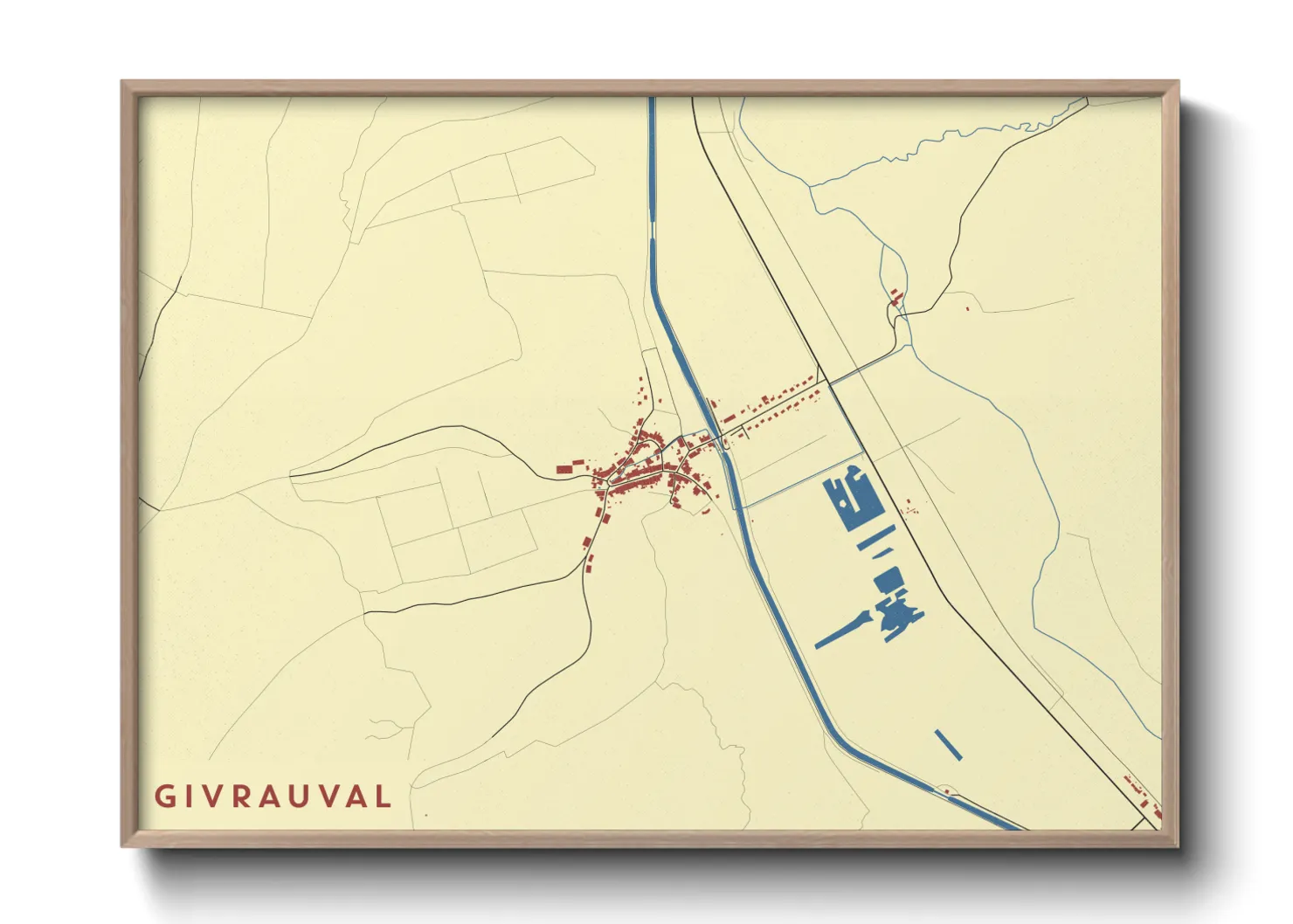 Une affiche de carte sur Givrauval