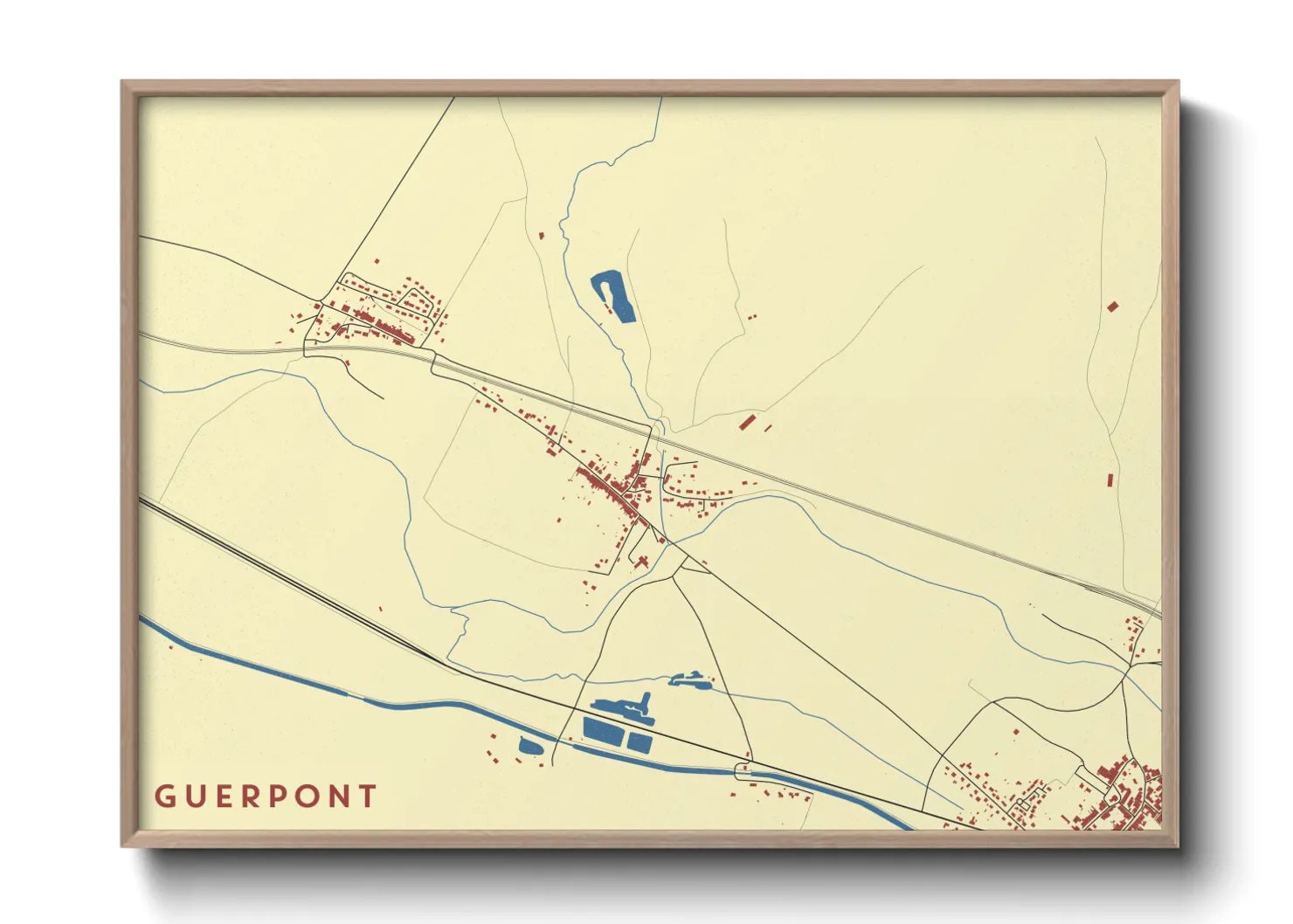 Une affiche de carte sur Guerpont