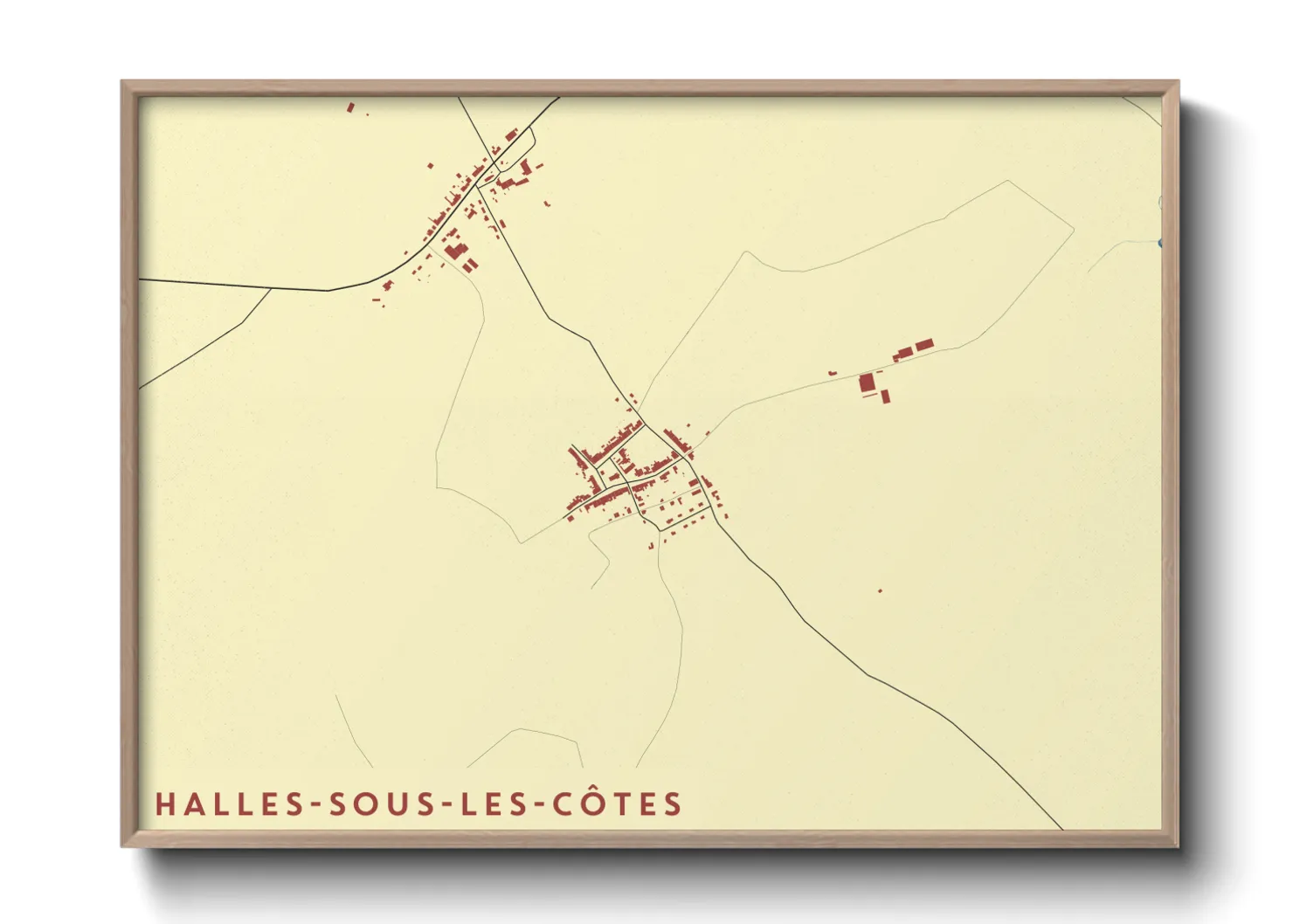 Une affiche de carte sur Halles-sous-les-Côtes