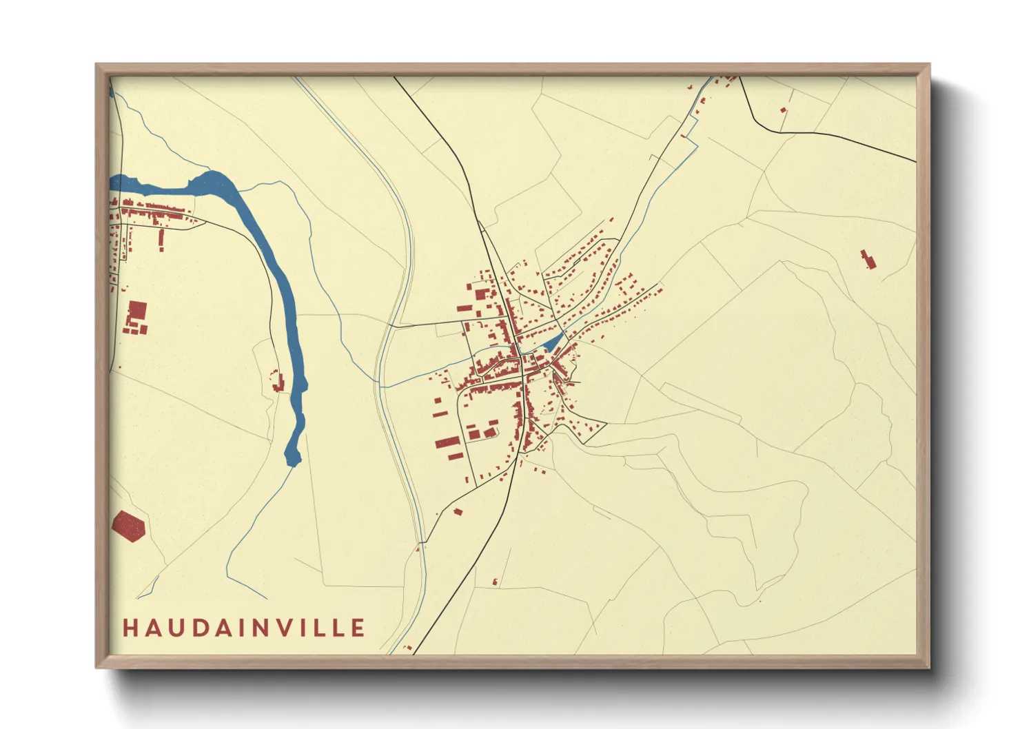 Une affiche de carte sur Haudainville