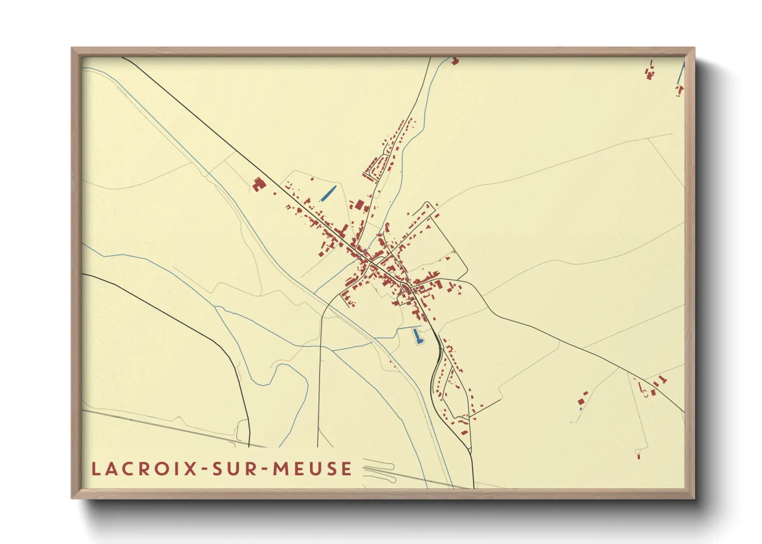 Une affiche de carte sur Lacroix-sur-Meuse