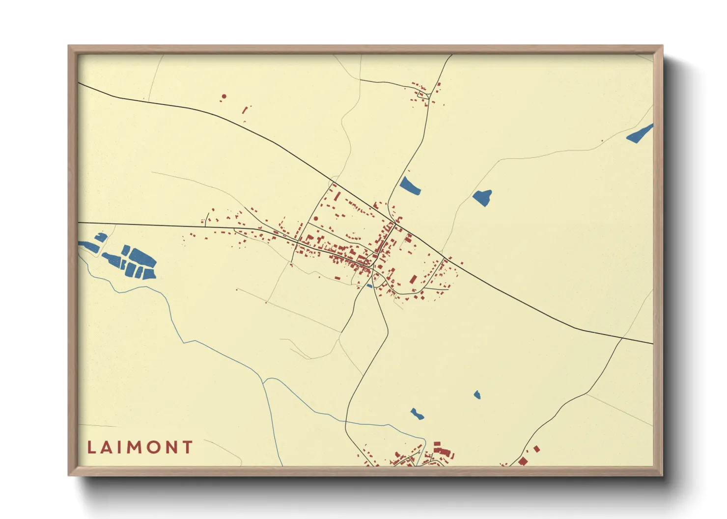 Une affiche de carte sur Laimont