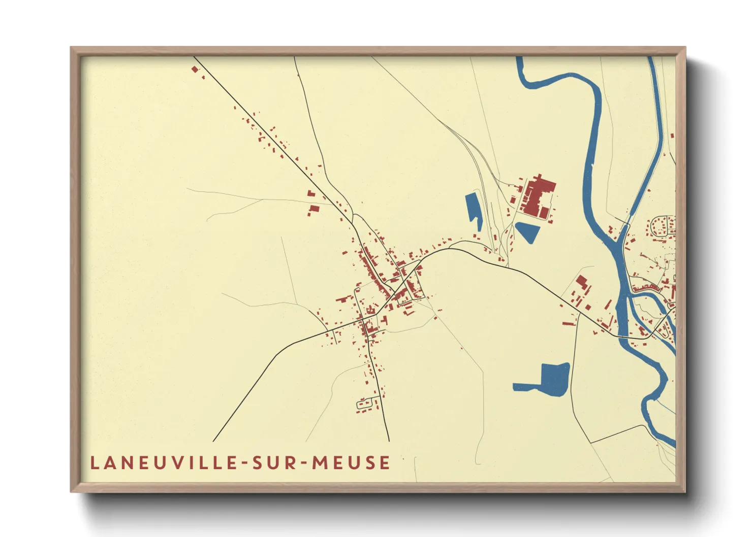 Une affiche de carte sur Laneuville-sur-Meuse
