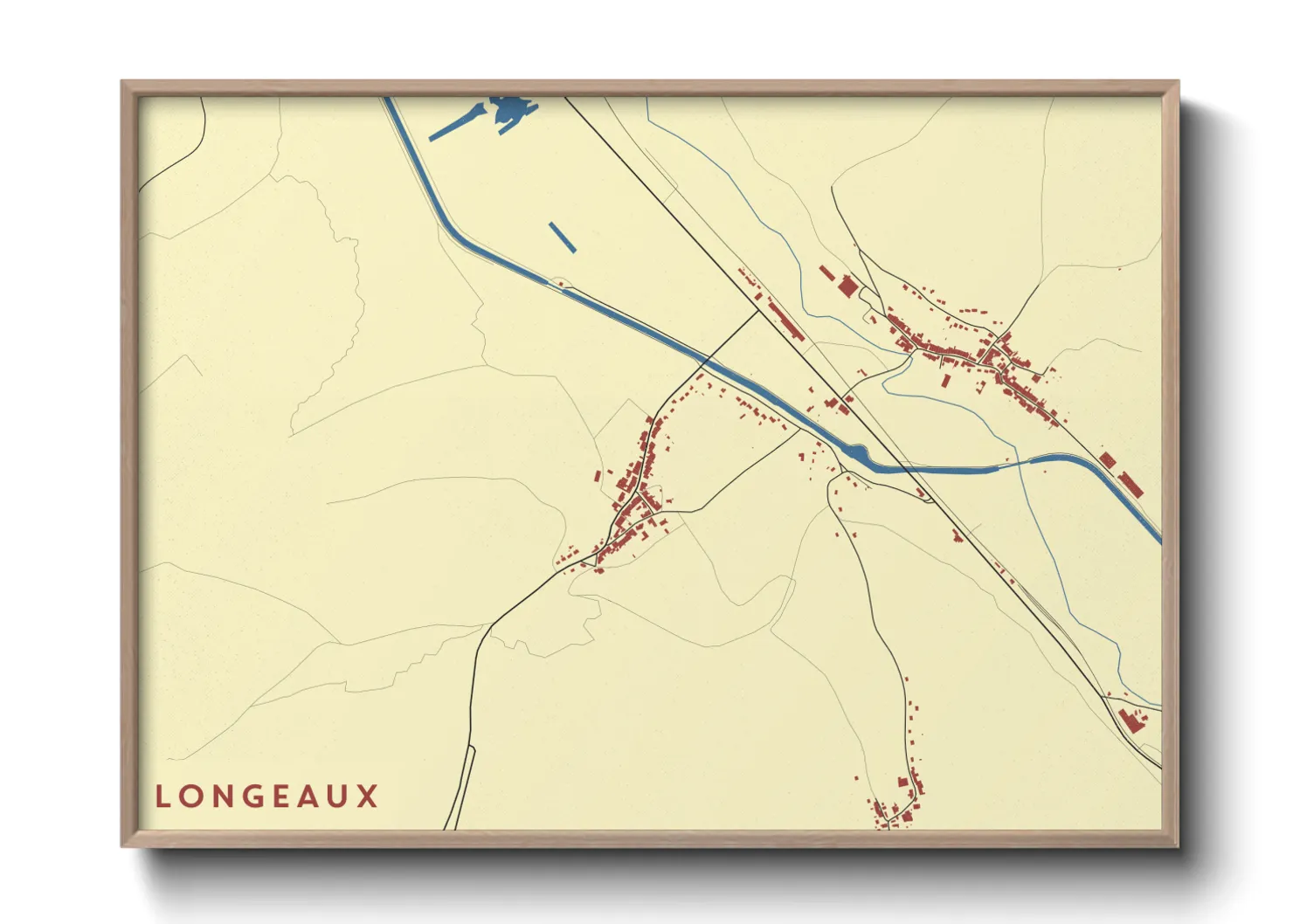 Une affiche de carte sur Longeaux