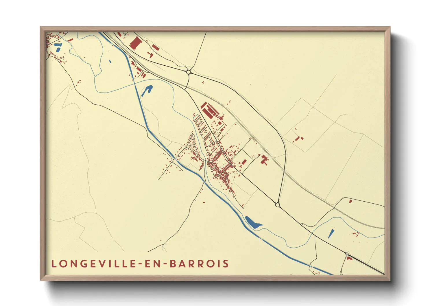 Une affiche de carte sur Longeville-en-Barrois