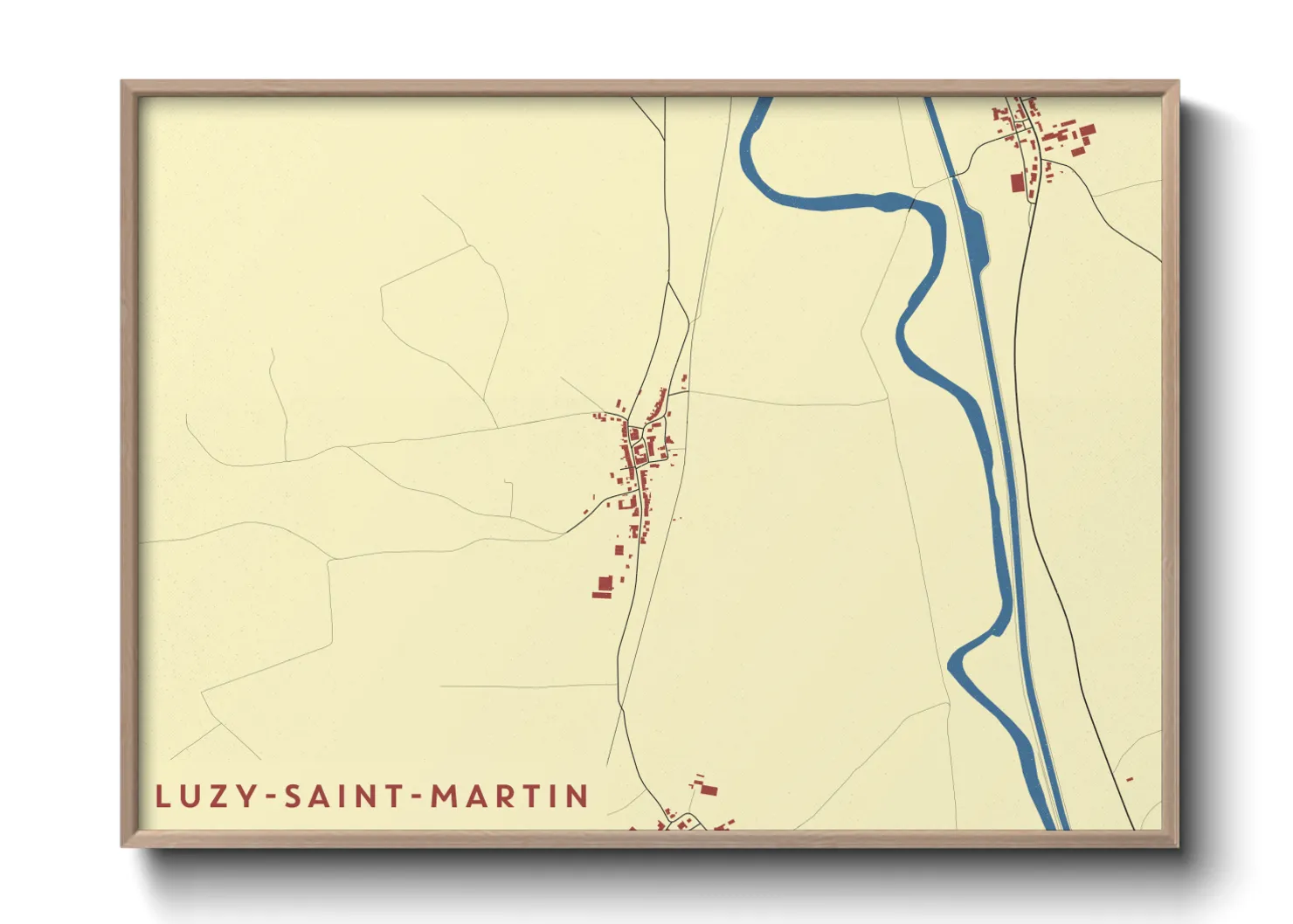 Une affiche de carte sur Luzy-Saint-Martin