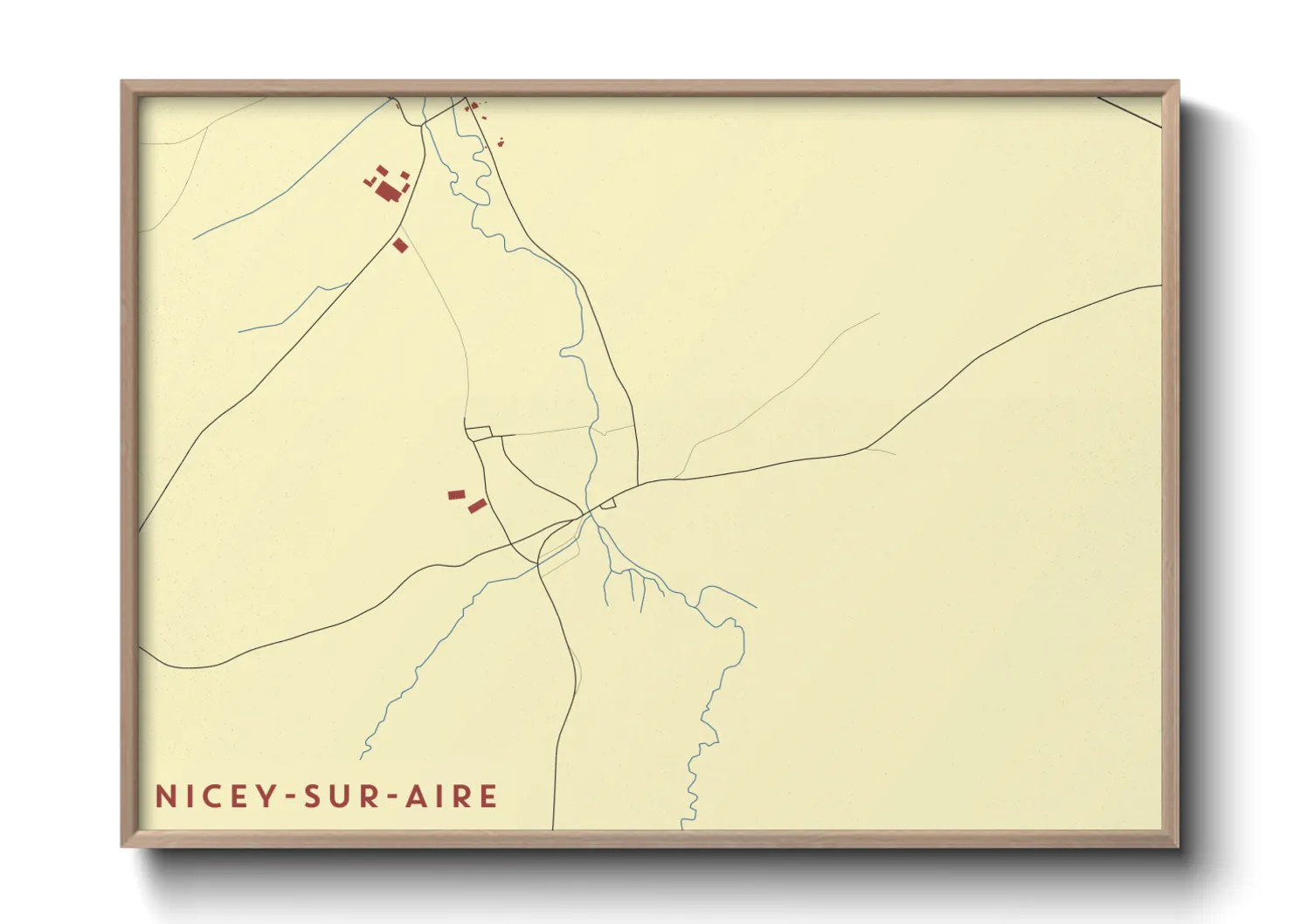 Une affiche de carte sur Nicey-sur-Aire
