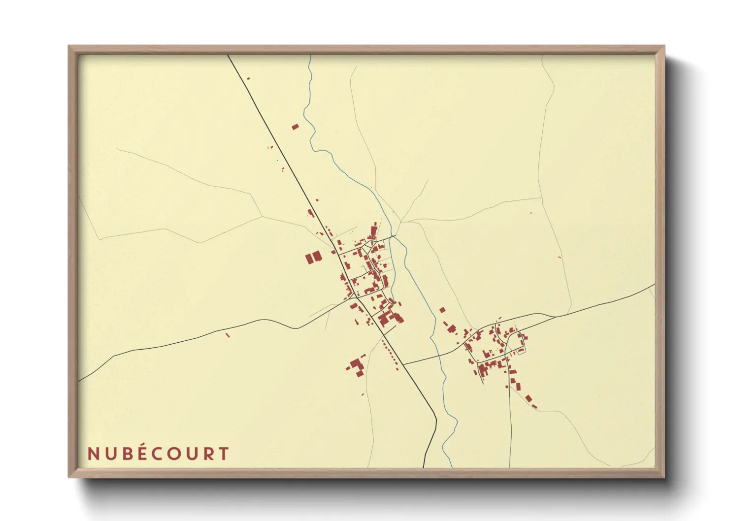 Une affiche de carte sur Nubécourt