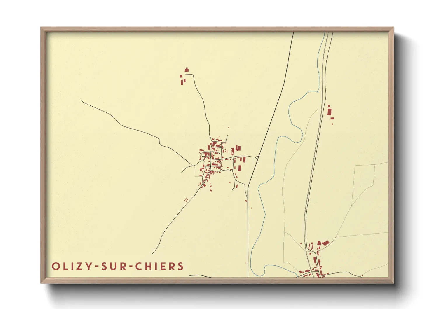 Une affiche de carte sur Olizy-sur-Chiers