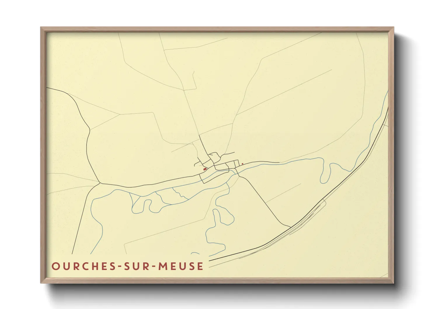 Une affiche de carte sur Ourches-sur-Meuse