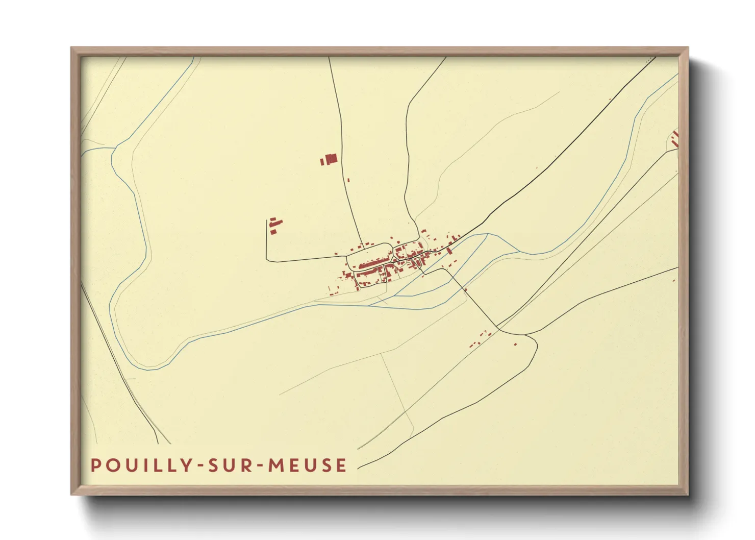 Une affiche de carte sur Pouilly-sur-Meuse