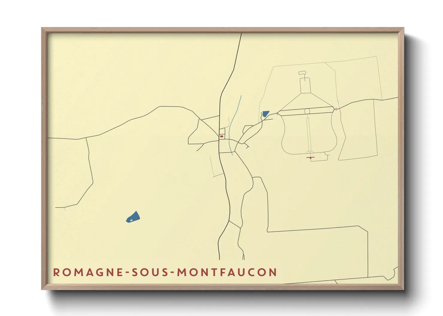 Une affiche de carte sur Romagne-sous-Montfaucon