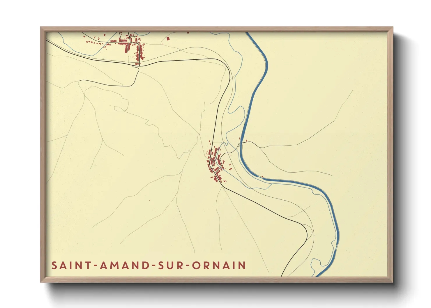 Une affiche de carte sur Saint-Amand-sur-Ornain