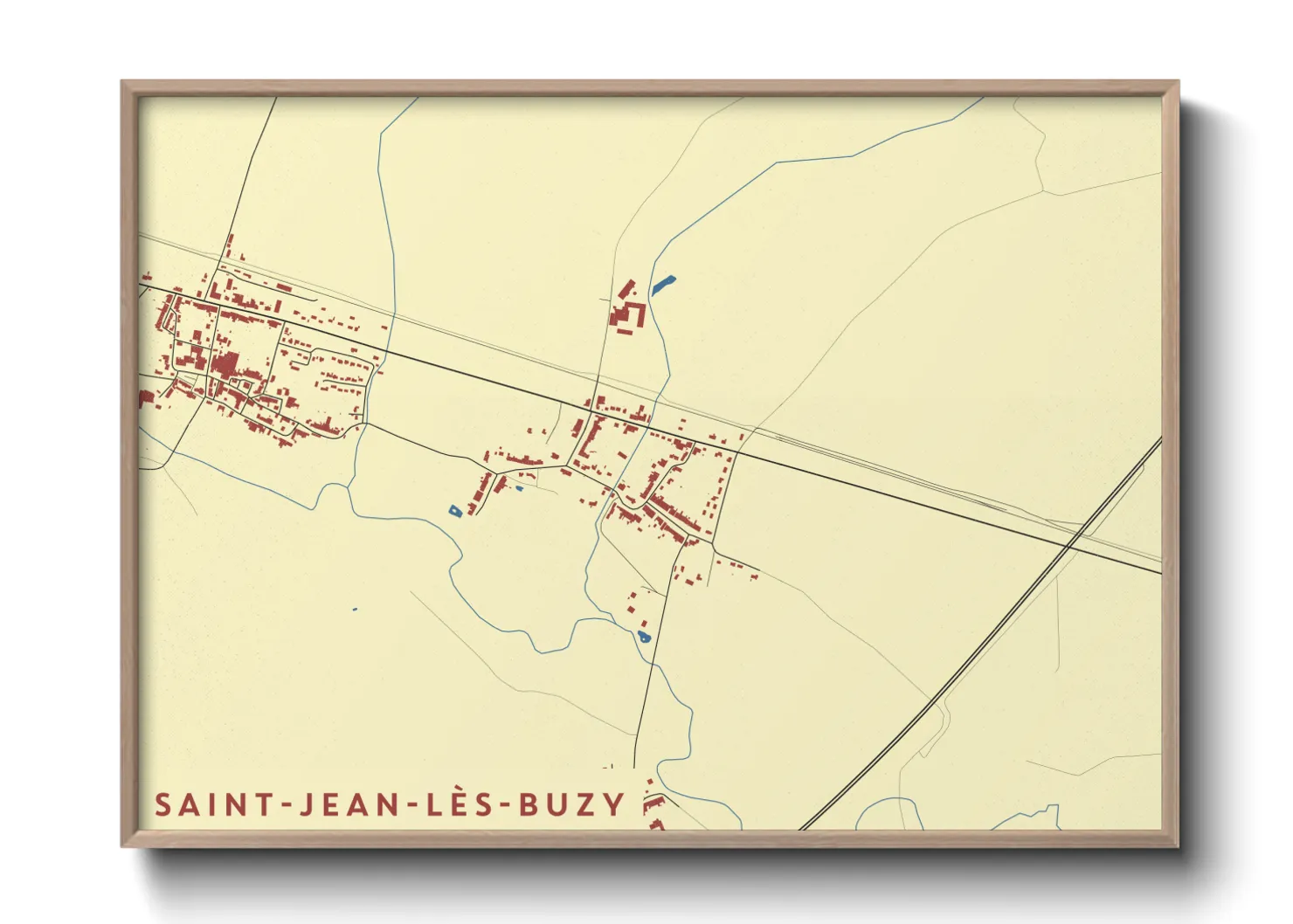 Une affiche de carte sur Saint-Jean-lès-Buzy